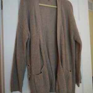 Relativity Beige/Tan Side Lace Up Cardigan